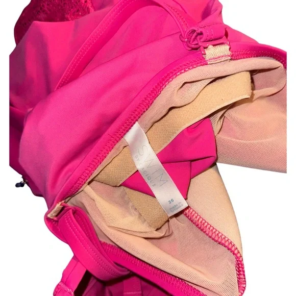 Cacique Pink Lace Ruffle Swim Top - Picture 2 of 2